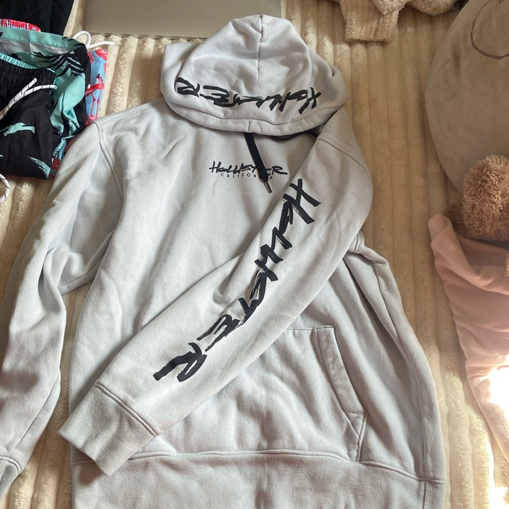 light dusty blue, hollister hoodie